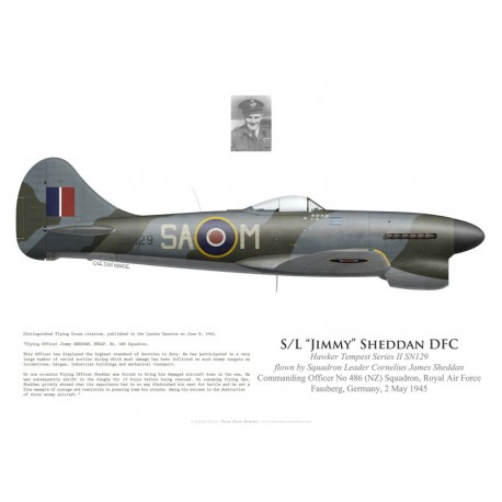 Hawker Tempest V SN129, S/L "Jimmy" Sheddan, CO No 486 (NZ) Squadron, Royal Air Force, Fassberg, Germany, May 1945