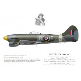 Tempest V, W/C Roland Beamont, OC No 150 Wing, Royal Air Force, RAF Bradwell Bay, avril 1944