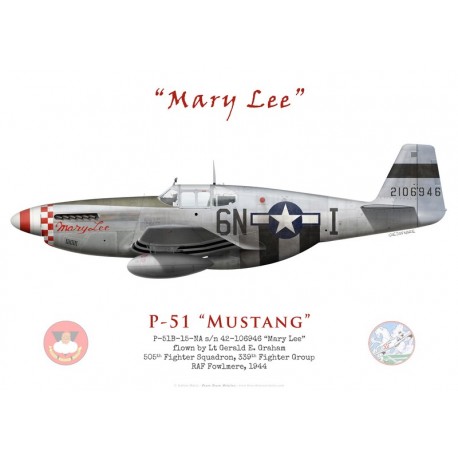 North American P-51B Mustang 42-106946 "Mary Lee", Lt Gerald Graham, 505th Fighter Squadron, 339th Fighter Group, 1944