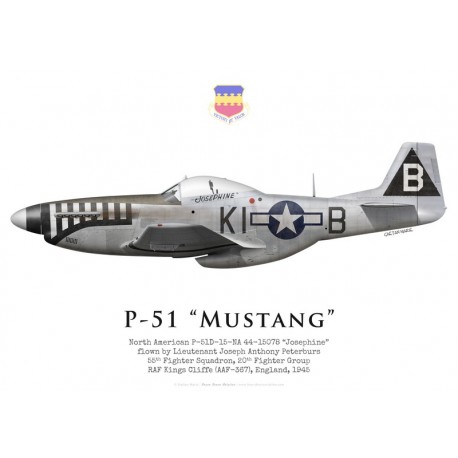 North American P-51D Mustang 44-15078, Lt Joe Peterburs, 55th Fighter Squadron, 20th Fighter Group, 1945