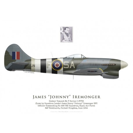 Hawker Tempest V JN763, S/L "Johnny" Iremonger, OC No 486 (NZ) Squadron, Royal Air Force, 1944