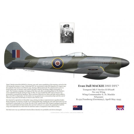 W/C Evan Mackie, Tempest Mk V, No 122 Wing, 1945