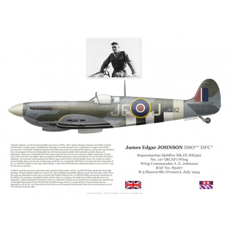 W/C Johnnie Johnson, Spitfire Mk IX, No 127 (RCAF) Wing, 1944