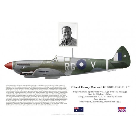 W/C Robert Gibbes, Spitfire HF. VIII A58-602 (ex MV133), No 80 Wing RAAF, 1944