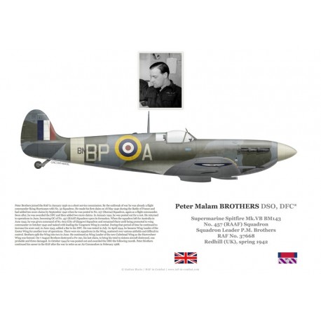 S/L Peter Brothers, Spitfire Mk Vb BM143, No 457 (RAAF) Squadron, 1942