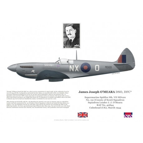 S/L James O'Meara, Spitfire Mk VII MD120, No 131 Squadron, 1944