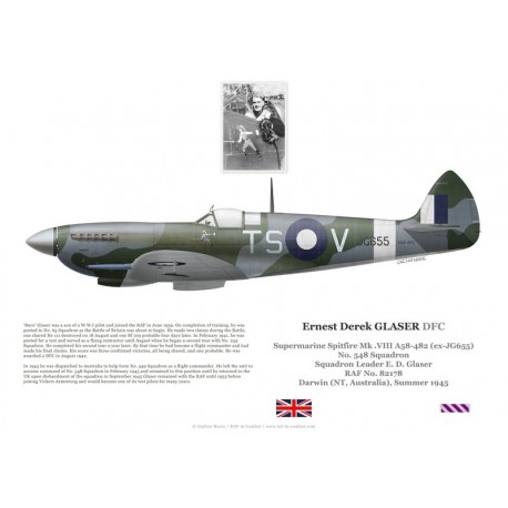 F/L Ernest Glaser, Spitfire Mk VIII A58-482 (ex-JG655), No 548 Squadron, 1945