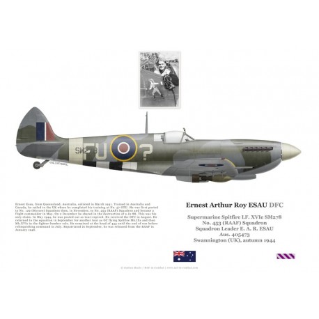 S/L Ernest Esau, Spitfire LF. XVI SM278, No 453 (RAAF) Squadron, 1944