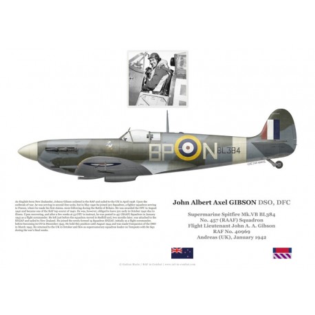 F/L John Gibson, Spitfire Mk Vb BL384, No 457 (RAAF) Squadron, 1942
