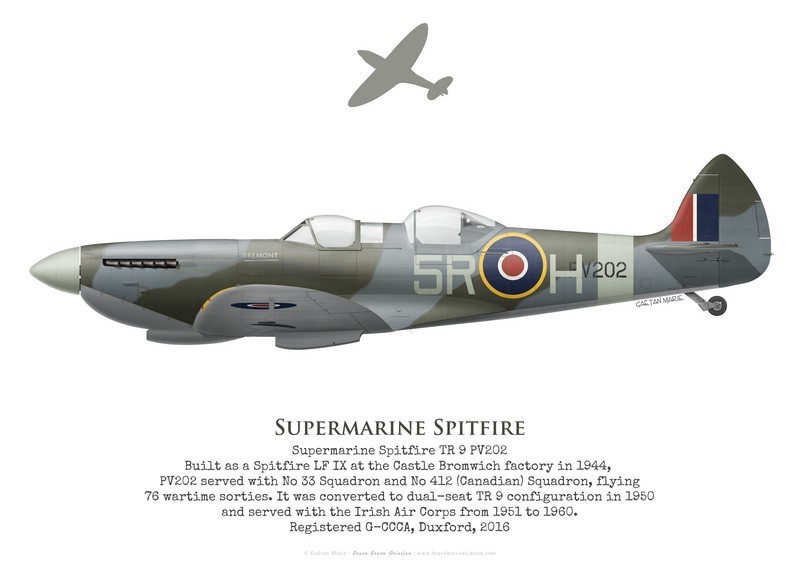 Spitfire TR 9 PV202, G-CCCA, Duxford, 2016 - Bravo Bravo Aviation
