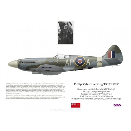 S/L Philip Tripe, Spitfire Mk XIV RM738, No 130 Squadron RAF, 1944