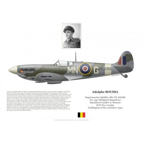 S/L Adolphe Boussa, Spitfire Mk Vb AD288, No 350 (Belgian) Squadron, 1943