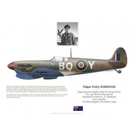 S/L Edgar Kirkham, Spitfire Mk Vc EE797, No 451 (RAAF) Squadron, Egypte, 1943
