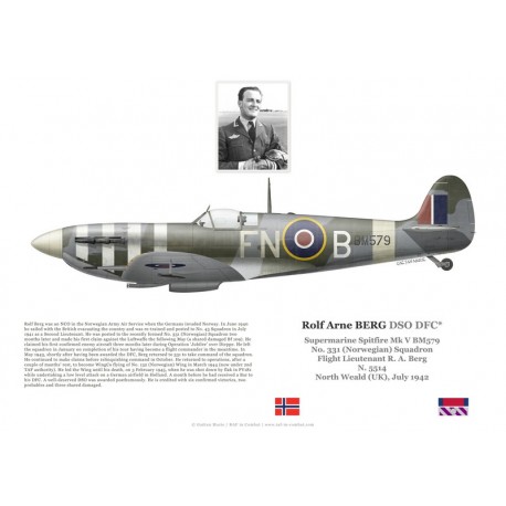 F/L Rolf Arne Berg, Spitfire Mk V BM579, No 331 (Norwegian) Squadron RAF, North Weald, 1942