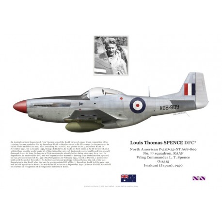 S/L Louis Spence, Mustang Mk IV A68-809, No 77 Squadron RAAF, Japon, 1950