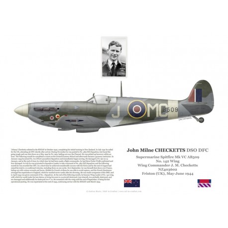 W/C John Checketts, Spitfire Mk Vc AB509, No 142 Wing RAF, 1944 - Bravo ...