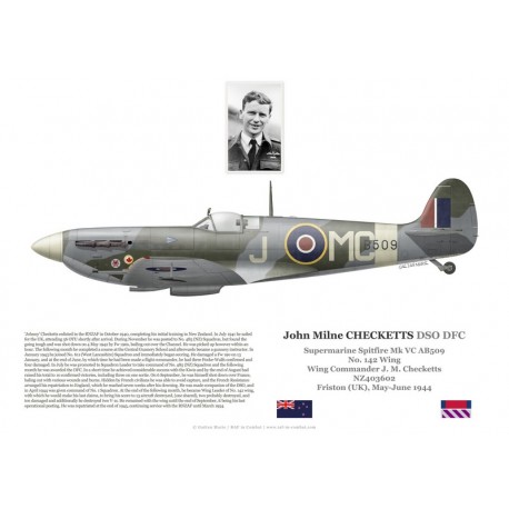 W/C John Checketts, Spitfire Mk Vc AB509, No 142 Wing RAF, 1944