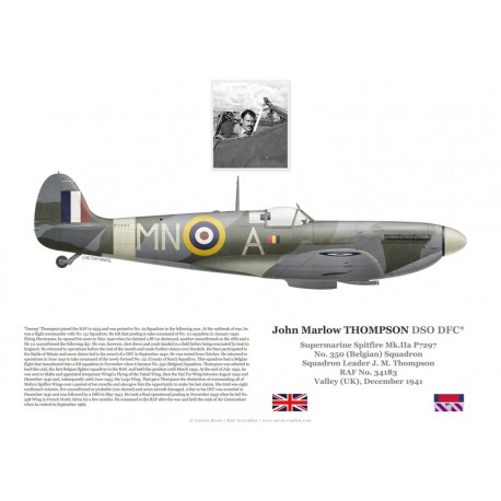 S/L John Thompson, Spitfire Mk IIa P7297, No 350 (Belgian) Squadron RAF, 1941