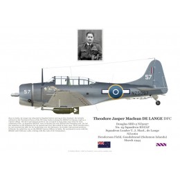 S/L Theodore de Lange, SBD-5 NZ5057, No 25 Squadron RNZAF, Guadalcanal, 1944