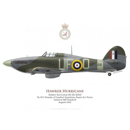 Hawker Hurricane Mk IIb Z3356, No 601 Squadron, Royal Air Force, août 1941
