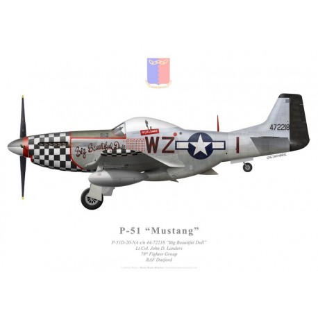 P-51D Mustang "Big Beautiful Doll", Lt.Col. John D. Landers, 78th Fighter Group, 84th Fighter Squadron