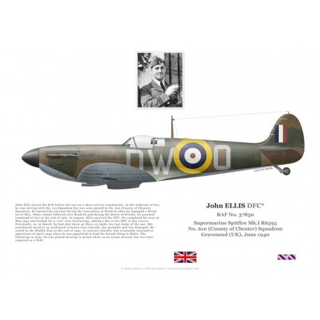 John Ellis, Spitfire Mk Ia R6595, No 610 Squadron RAF, 1940