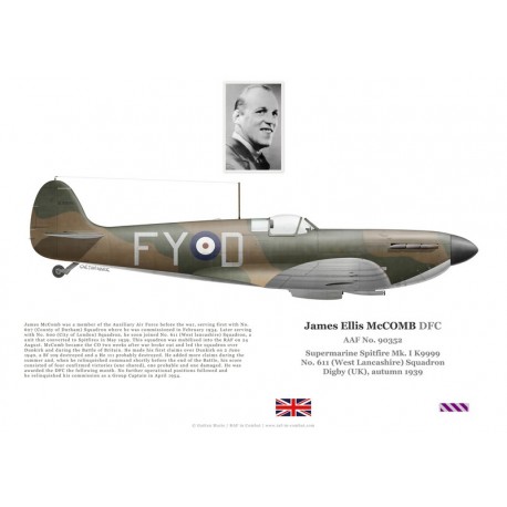 James McComb, Spitfire Mk Ia K9999, CO No 611 Squadron RAF, 1939