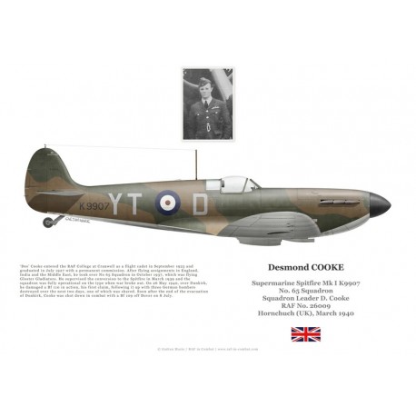 Desmond Cooke, Spitfire Mk Ia K9907, No 65 Squadron RAF, 1940