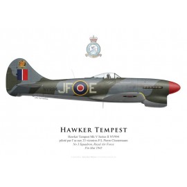 Tempest V, "Le Grand Charles", F/L Pierre Clostermann, No 3 Squadron, Royal Air Force, fin mai 1945