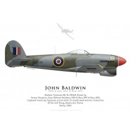 Hawker Typhoon Mk Ib SW496, G/C John Baldwin, OC 123 Wing, 1945