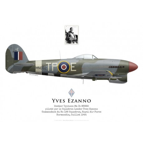 Hawker Typhoon Mk Ib MN882, S/L Yves Ezanno (FAFL), OC No 198 Squadron RAF, Normandie, juillet 1944