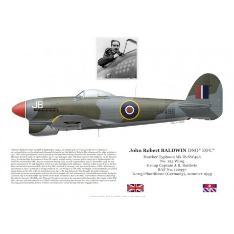 John Baldwin, Hawker Typhoon Mk IB SW496, CO No 123 Wing RAF, 1945