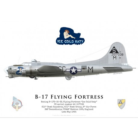 B-17G Flying Fortress 42-107039 "Ice Cold Katy" , 612th BS, 401st BG, USAAF, mai 1944
