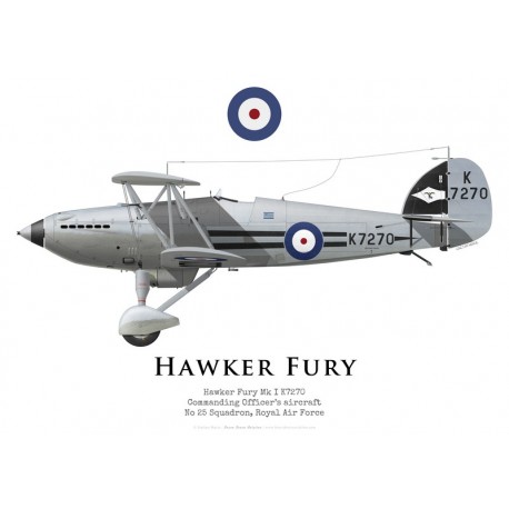 Hawker Fury Mk I K7270, avion du commandant, No 25 Squadron, Royal Air Force