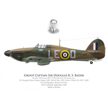 Hawker Hurricane Mk I, S/L Douglas Bader, No 242 Squadron, Royal Air Force, septembre 1940