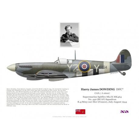 Harry Dowding DFC, Spitfire Mk IX MK464, No 442 (Canadian) Squadron RAF, 1944