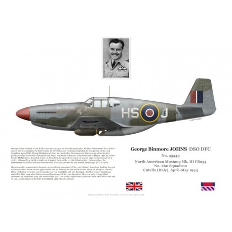 George Johns DSO DFC, Mustang Mk III FB254, No 260 Squadron RAF, 1944