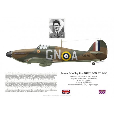 James Nicolson VC DFC, Hurricane Mk I P3576, No 249 Squadron RAF