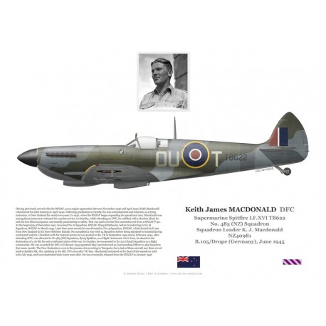 Keith Macdonald DFC, Spitfire Mk XVI TB622, No 485 Squadron RNZAF, 1945