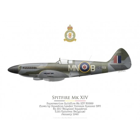 Spitfire Mk XIV NH689, S/L Terence Spencer, No 350 (Belgian) Squadron RAF, janvier 1945