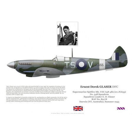 F/L Ernest Glaser, Spitfire Mk VIII A58-482 (ex-JG655), No 548 Squadron, 1945