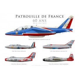 Print Spécial 60 ans de la Patrouille de France, numéroté et signé