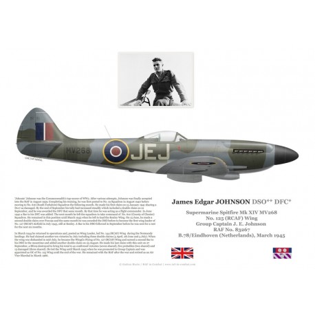 "Johnnie" Johnson DSO DFC, Spitfire Mk XIV MV268, No 125 (RCAF) Wing, 1945