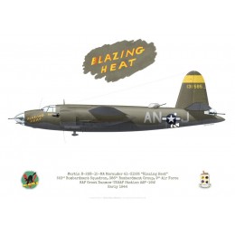 Martin B-26B Marauder "Blazing Heat" 41-31585, 553rd Bomb Squadron, 386th Bomb Group, début 1944