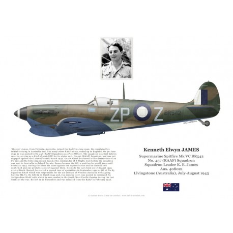 Kenneth James, Supermarine Spitfire Mk Vc BR542, No 457 Squadron RAAF, 1943