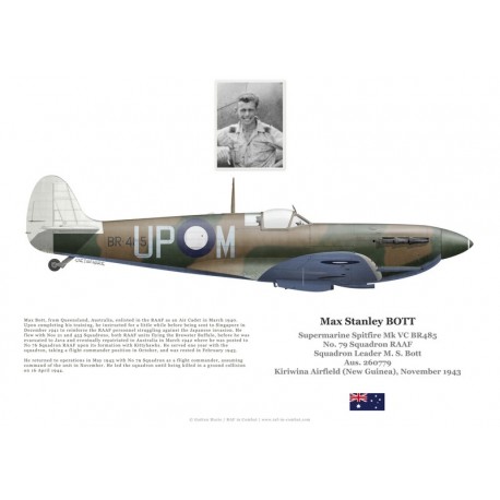 Squadron Leader Max Bott, Supermarine Spitfire Mk Vc BR485, No 79 Squadron RAAF, 1943