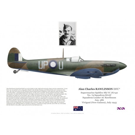 Alan Rawlinson DFC, Supermarine Spitfire Mk Vc JG740, OC No 79 Squadron RAF, Australie, 1943