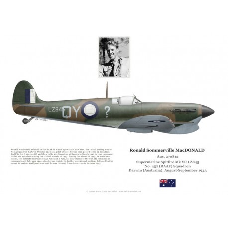 Ronald MacDonald, Supermarine Spitfire Mk Vc LZ845, OC No 452 Squadron RAF, Australia, 1943