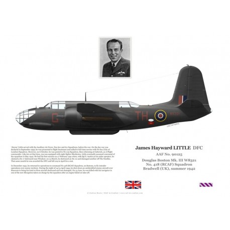 James Little DFC, Douglas Boston Mk III W8321, No 418 Squadron RCAF, Bradwell, 1942