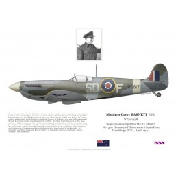 Matthew Barnett DFC, Spitfire Mk IX MA817, No 501 (County of Gloucester) Squadron RAF, Hawkinge, 1944